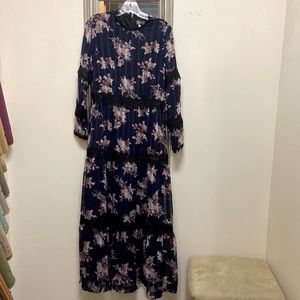 Flower print midi dress